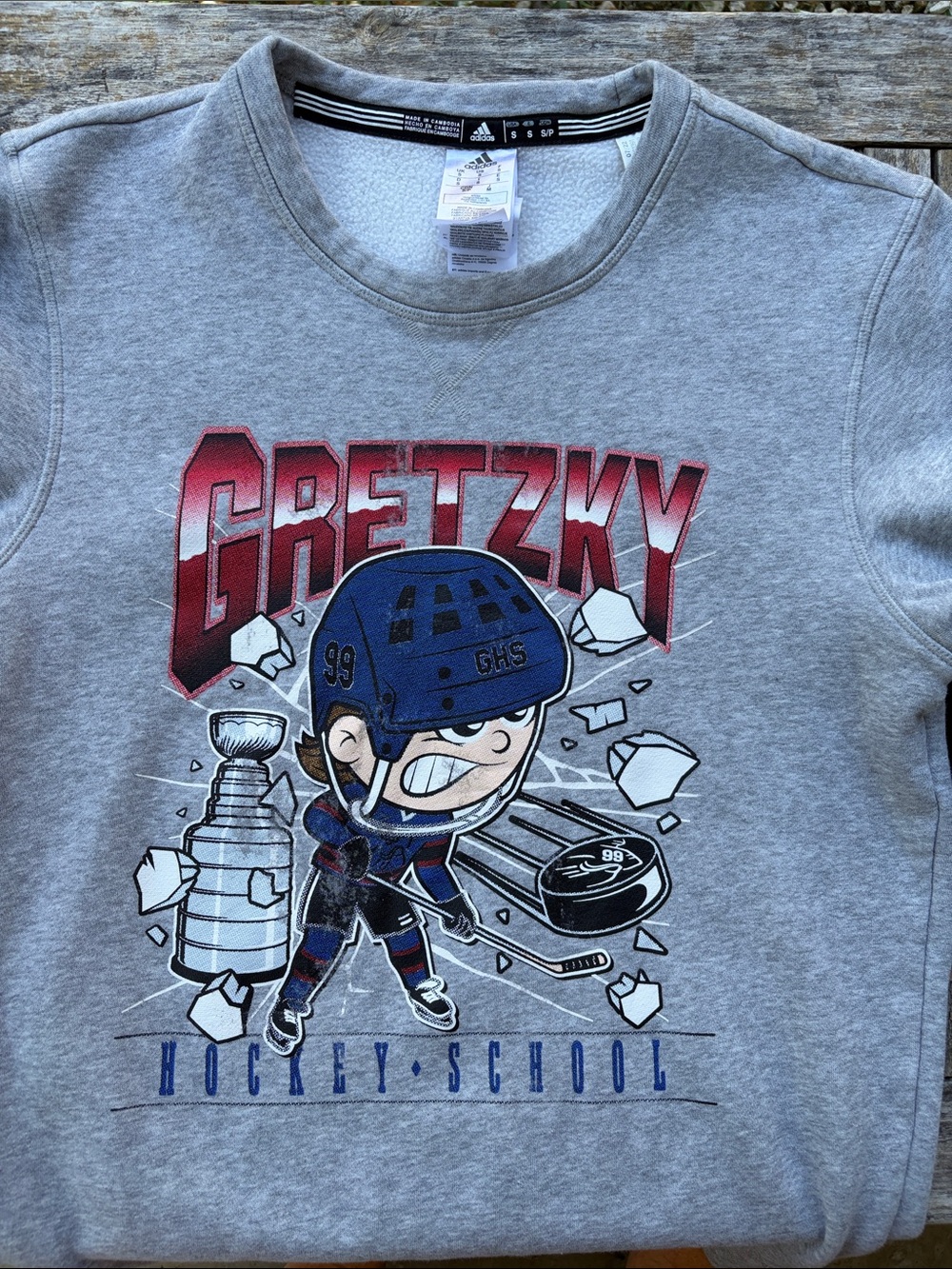 Gretzky Adidas Hockey School Graphic Crewneck Sweatshirt Mid-Weight Unisex